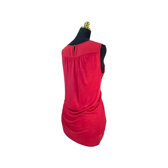 LOFT Red Pleated Sleeveless Blouse - Women's Size XL - Picture 3 of 6